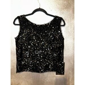 Stephen Chu Beaded Sequin New Years Formal Cocktail Vintage Sleeveless Top